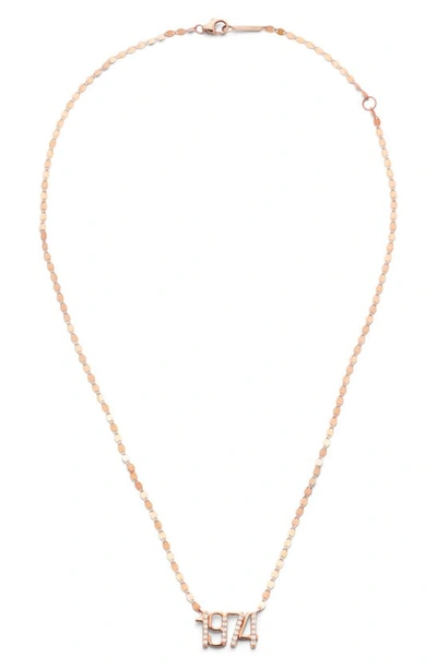 Lana Jewelry Diamond 4 Number Pendant Necklace In Rose