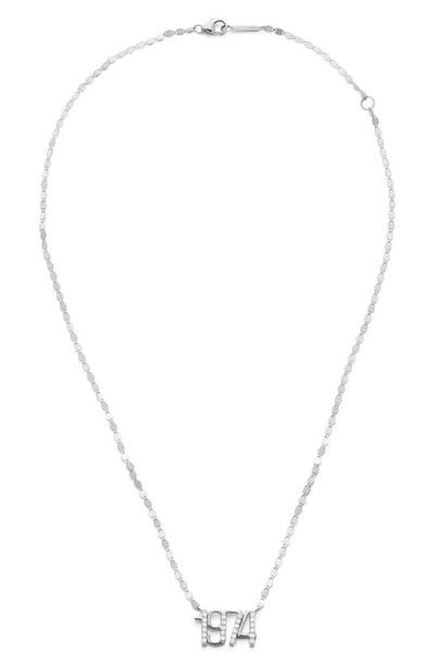 Lana Jewelry Diamond 4 Number Pendant Necklace In White