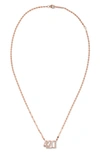 Lana Jewelry Diamond 3 Number Pendant Necklace In Rose