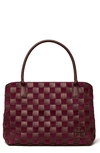 TORY BURCH MCGRAW OVERSIZE WOVEN LEATHER SATCHEL,84103