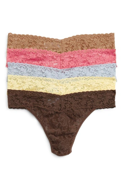 Hanky Panky 5-pack Original Rise Thongs In Classic Colors