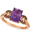 LE VIAN GEMSTONE & DIAMOND RING IN 14K ROSE GOLD OR 14K YELLOW GOLD