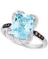 Le Vian Blue Topaz (4-1/4 Ct. T.w.) & Diamond (1/5 Ct. T.w.) Ring In 14k White Gold In Blue Topaz