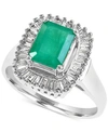 Effy Collection Brasilica By Effy Emerald (1-3/8 Ct. T.w.) And Diamond (1/2 Ct. T.w.) Ring In 14k Yellow Gold Or 14k In Emerald/white Gold
