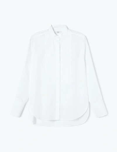 A-line Contrasting Bib Panel Shirt In Ice