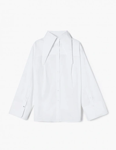 A-line White Tied-detail High-neck Blouse