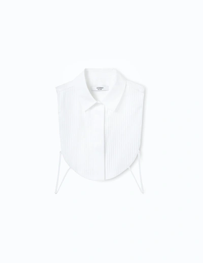 A-line White Pleated-detail Bib Vest