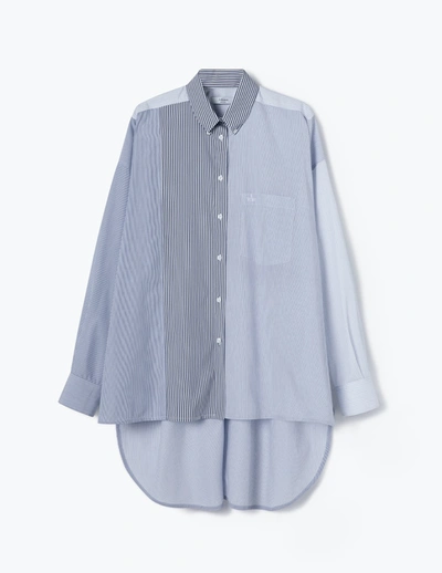 A-line Stripes Oversized Shirt In Tailored-stripes
