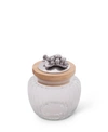 Arthur Court Canister Glass For Kitchen With Rubber Airtight Seal For Food Storage Grape Knob In Silver