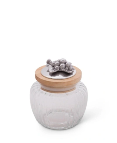 Arthur Court Canister Glass For Kitchen With Rubber Airtight Seal For Food Storage Grape Knob In Silver