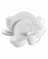 Elama Cara Dinnerware Set Of 16 Pieces In White