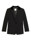 Sandro Peak-lapel Single-breasted Blazer In Black