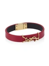 SAINT LAURENT OPYUM LEATHER BRACELET,400014428004