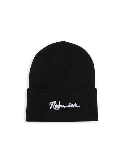 Nahmias Scripted Logo Beanie In Black