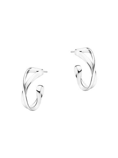 Georg Jensen Infinity Sterling Silver Small Hoop Earrings In Silver Tone