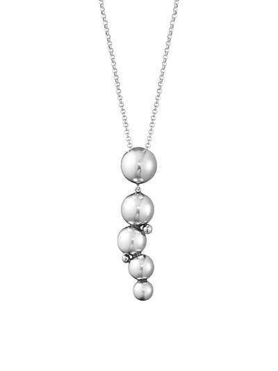 Georg Jensen Sterling Silver Moonlight Grapes Linear Drop Pendant Necklace, 23.6