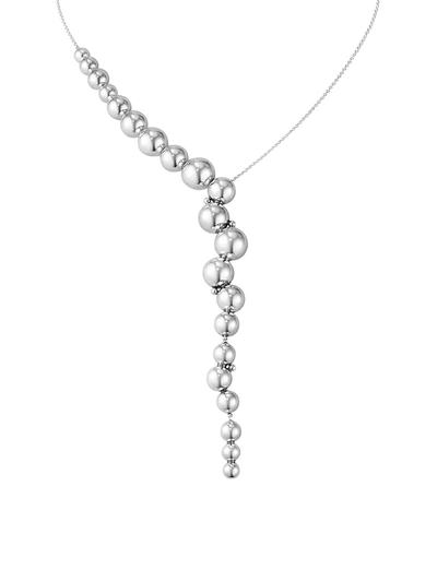 Georg Jensen Sterling Silver Moonlight Grapes Ball Cluster Lariat Necklace, 17.32