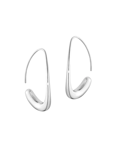 Georg Jensen Sterling Silver Offspring Threader Hoop Earrings