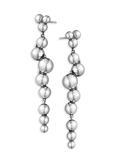 Georg Jensen Sterling Silver Moonlight Grapes Ball Cluster Drop Earrings