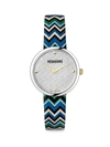 MISSONI M1 STAINLESS STEEL LEATHER STRAP WATCH,400014998293