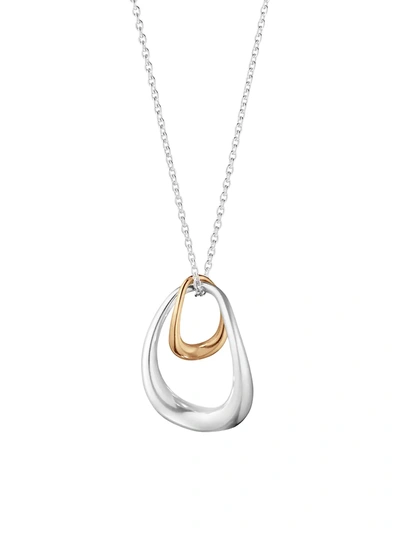 Georg Jensen 18k Rose Gold & Sterling Silver Offspring Looped Pendant Necklace, 17.72