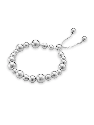 Georg Jensen Sterling Silver Moonlight Grapes Multi Size Polished Ball Bolo Bracelet