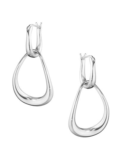 Georg Jensen Sterling Silver Offspring Double Drop Earrings