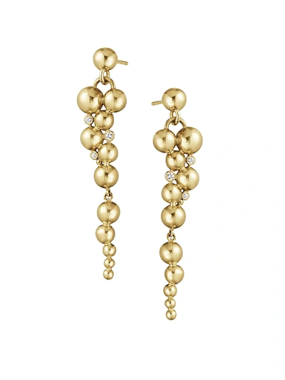 Georg Jensen 18k Yellow Gold Moonlight Grapes Diamond Drop Earrings