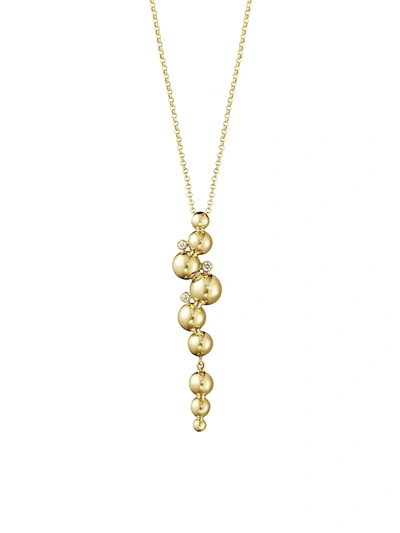 Georg Jensen 18k Yellow Gold Moonlight Grapes Ball Cluster Pendant Necklace, 17.72
