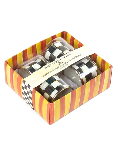 Mackenzie-childs Courtly Check Enamel Napkin Rings
