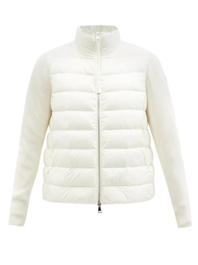 Moncler Women's Wool-detailed Down Puffer Jacket In White