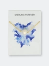 Sterling Forever Medium Pearl Pendant Necklace In Gold