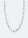 Sterling Forever Sterling Silver Textured Anchor Chain Necklace In Grey