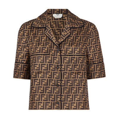 Fendi Silk Pyjamas In Marron