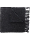 Totême Fringed-edge Wool Scarf In Grey