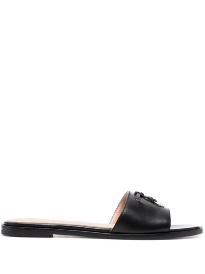 Scarosso Beatrice Leather Sandals In Black - Calf