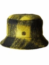 Maison Michel Jason Checked Mohair-blend Bucket Hat In Black
