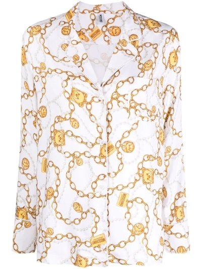 Moschino Teddy-chain Print Pyjama Set In White
