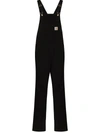 Carhartt Bib Overall Brand-patch Organic-cotton Dungarees In Black