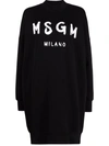 MSGM BRUSHSTROKE-LOGO SWEATSHIRT DRESS