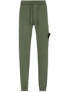 Stone Island Cotton Drawstring Compass Sweatpants In Green