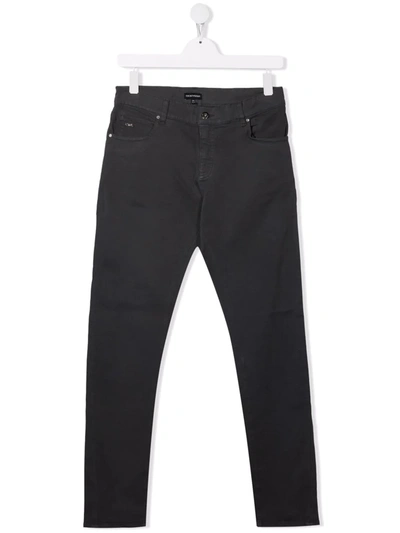 Emporio Armani Teen Straight-leg Jeans In Grey