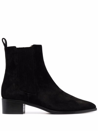 Scarosso Olivia Leather Ankle Boots In Black - Suede