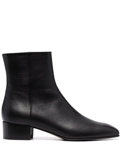 Scarosso Ambra Leather Ankle Boots In Black_calf