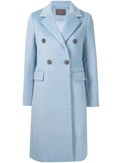 Lorena Antoniazzi Double-breasted Woolen Coat In Blue