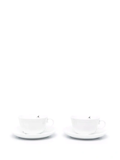 Off-white X Ginori 1735 Logo印花茶杯套装 In White