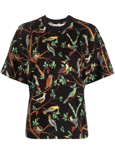 Kenzo Flock Of Birds Print T-shirt In Black