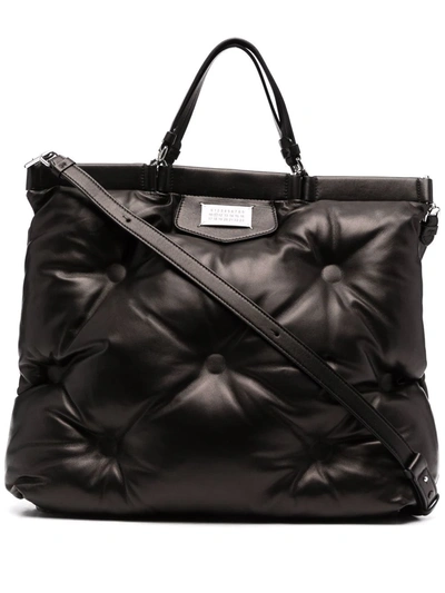 Maison Margiela Glam Slam Sheepskin Tote Bag In Black