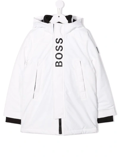 Bosswear Kids' Boys White Hooded Parka Coat