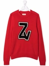 Zadig & Voltaire Logo-knit Wool-cashmere Jumper In Red